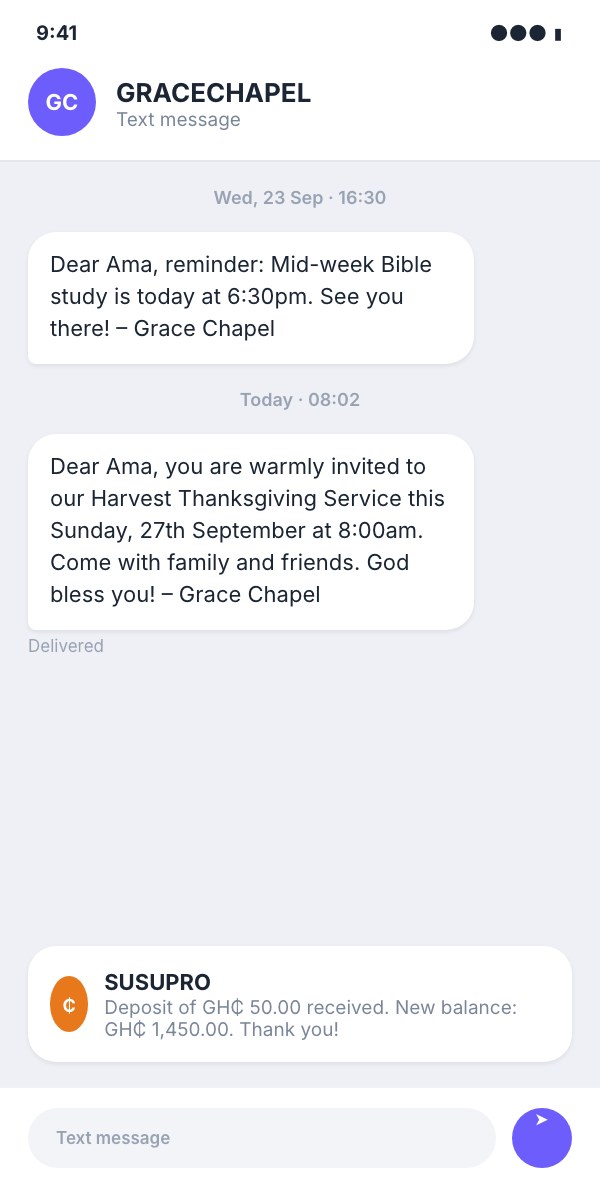 SMS received on a phone